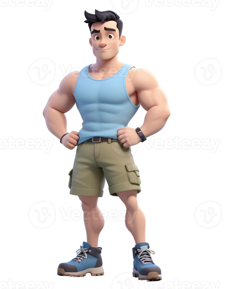 aptitude musclé Masculin 3d personnage png