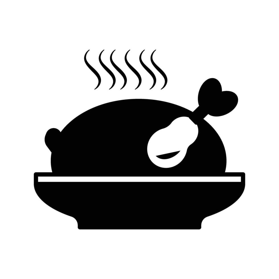 chicken on a plate vector