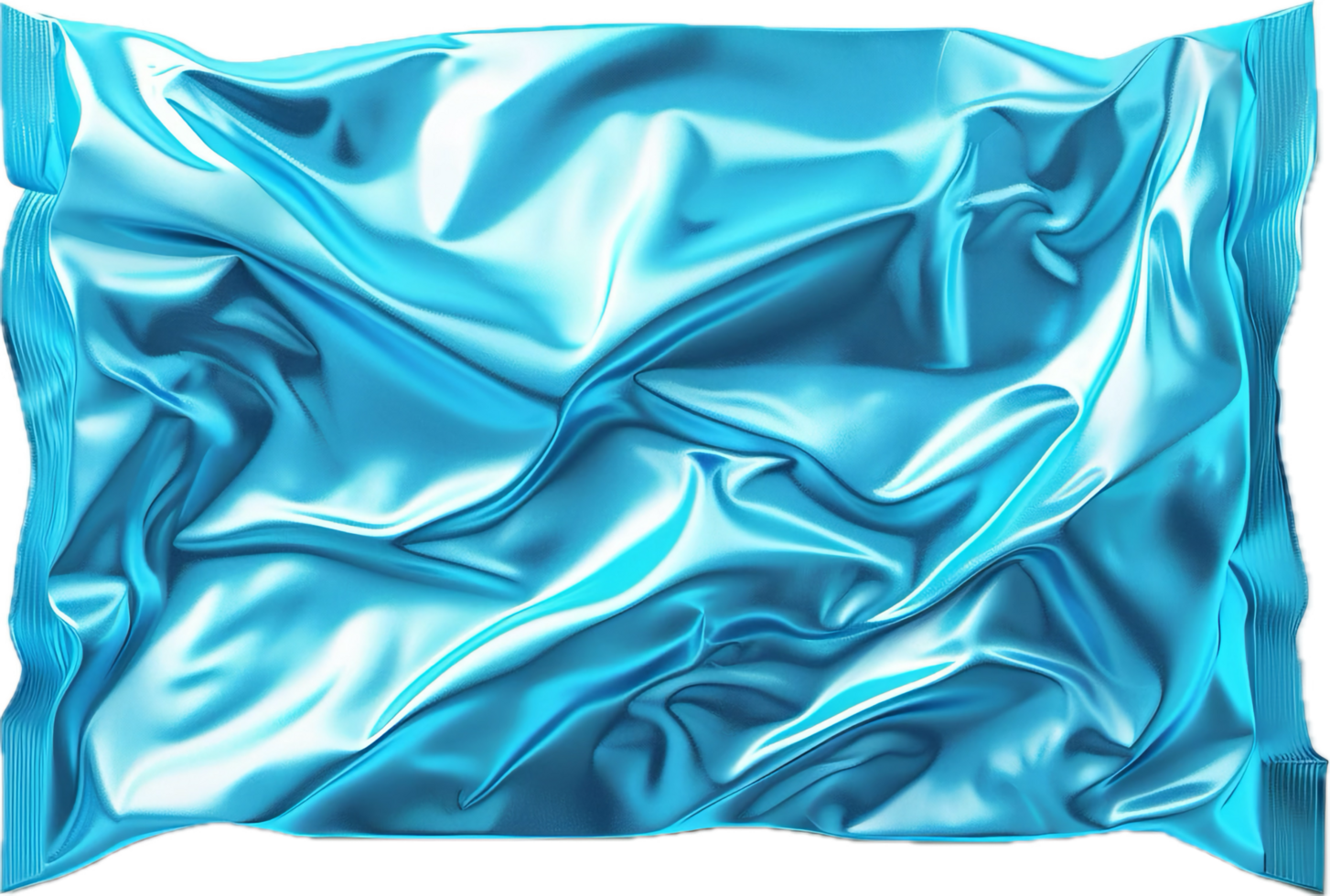 Blue Shiny Wrinkled Foil Packaging. png