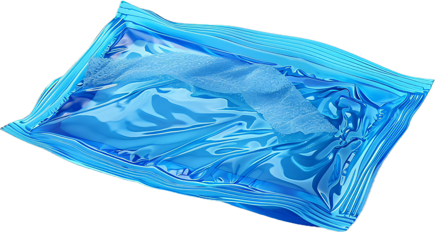 Blue Shiny Wrinkled Foil Packaging. png