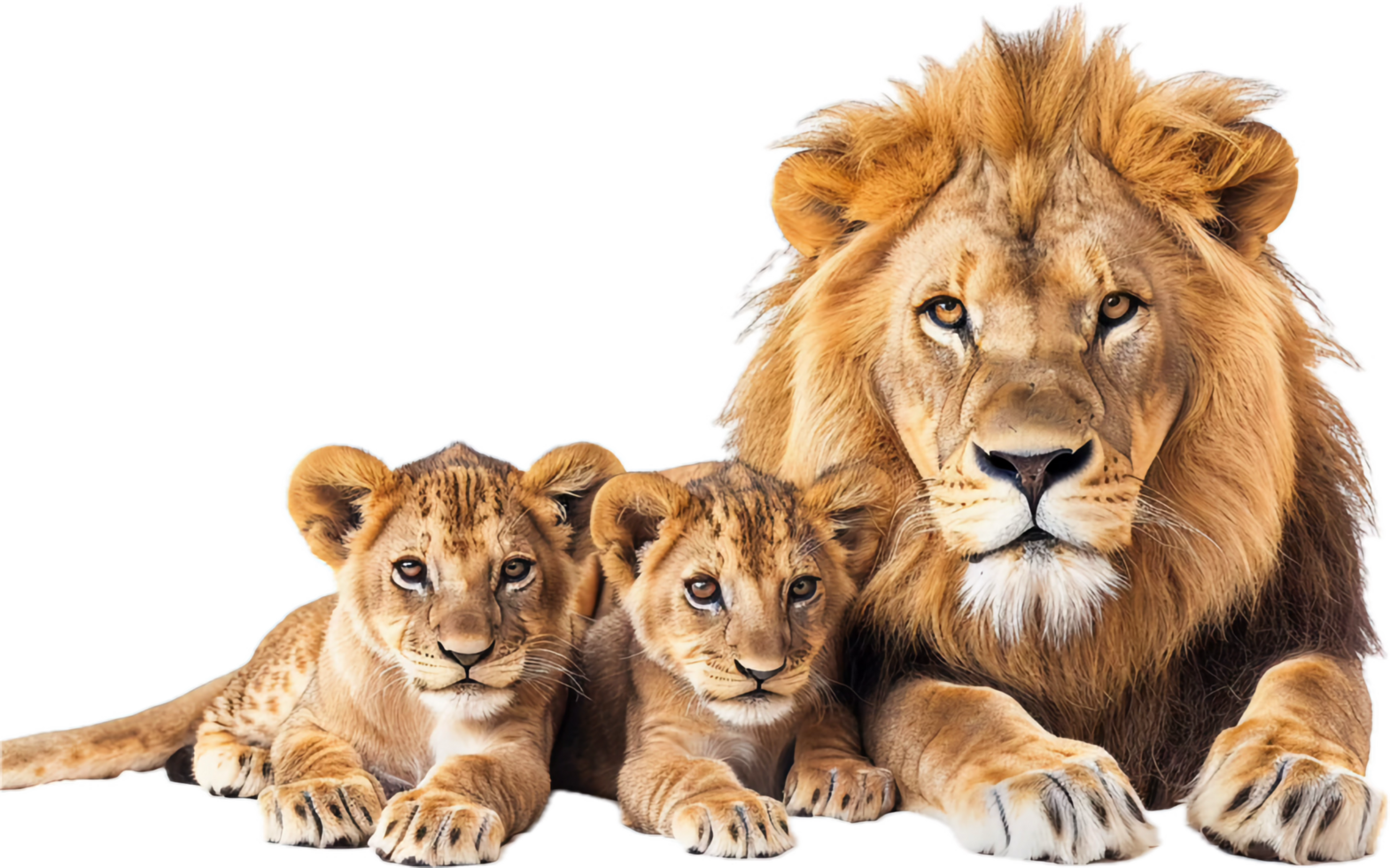 Majestic Lion with Adorable Cub. png