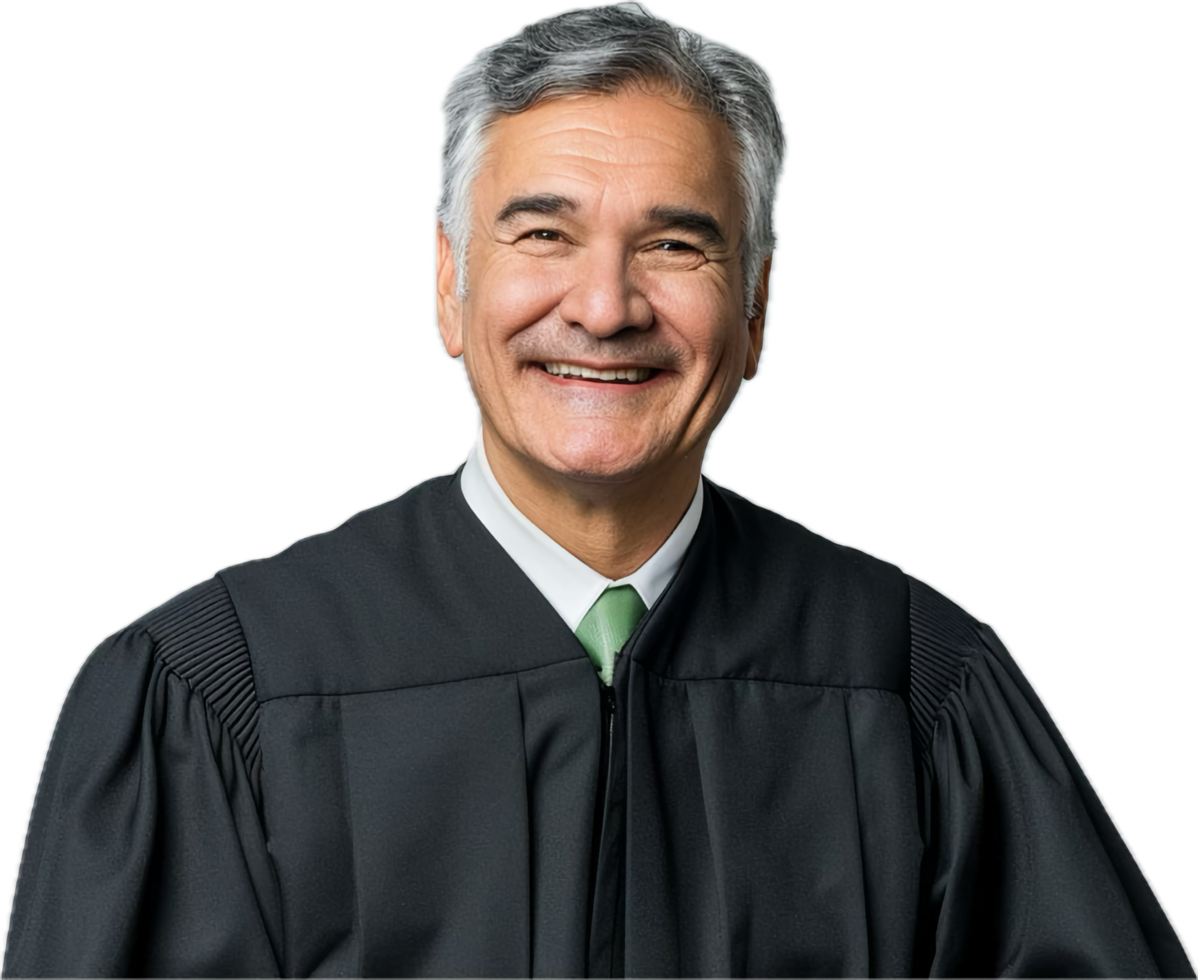 Smiling Male Judge in Judicial Robes. png