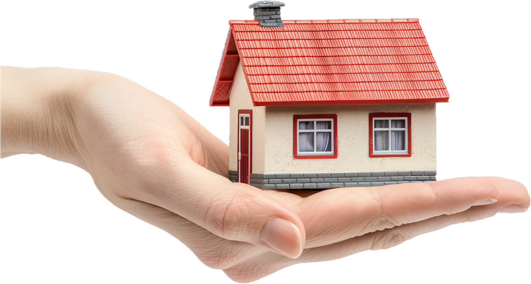Hand Holding Small Model House. png