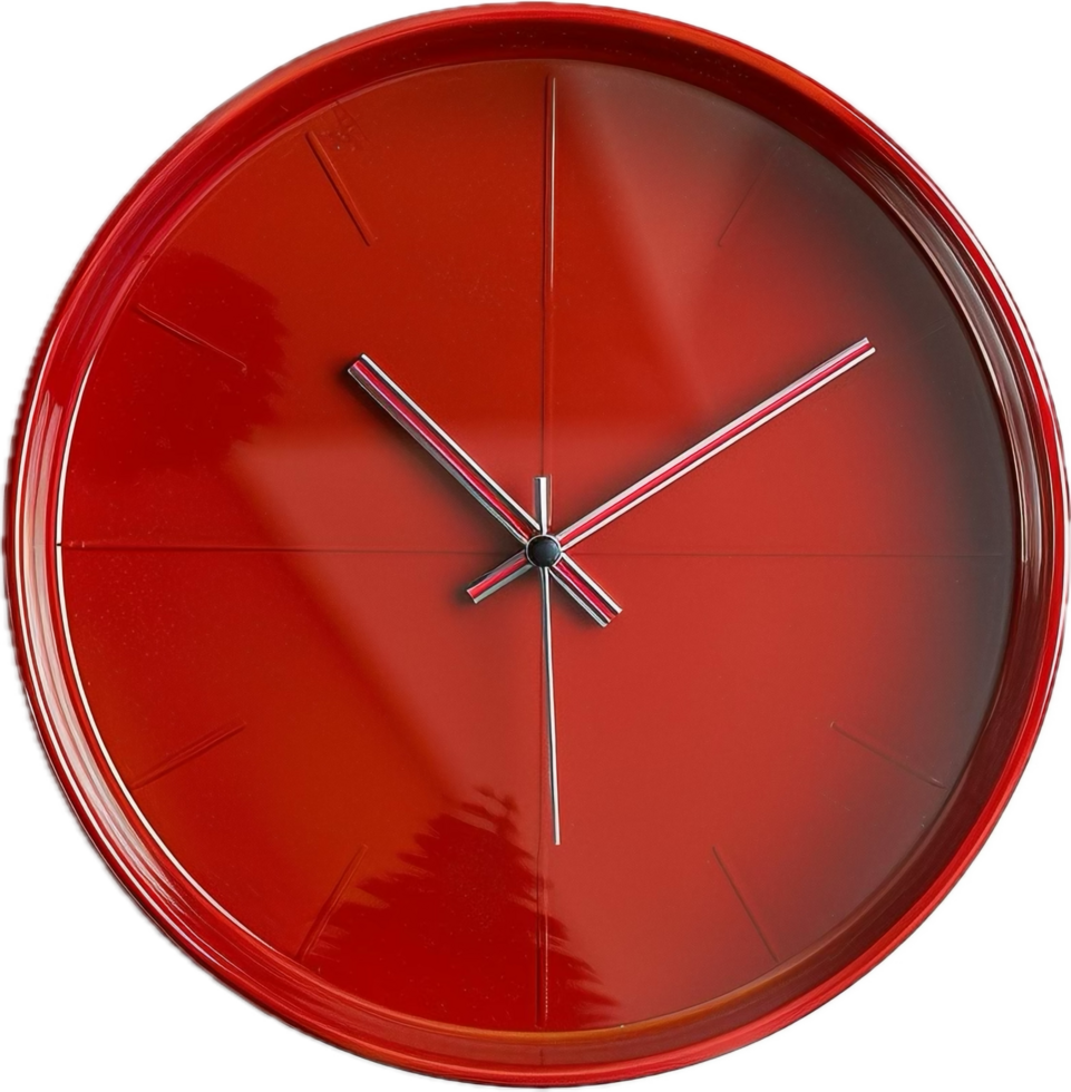 vermelho moderno parede relógio com minimalista Projeto. png