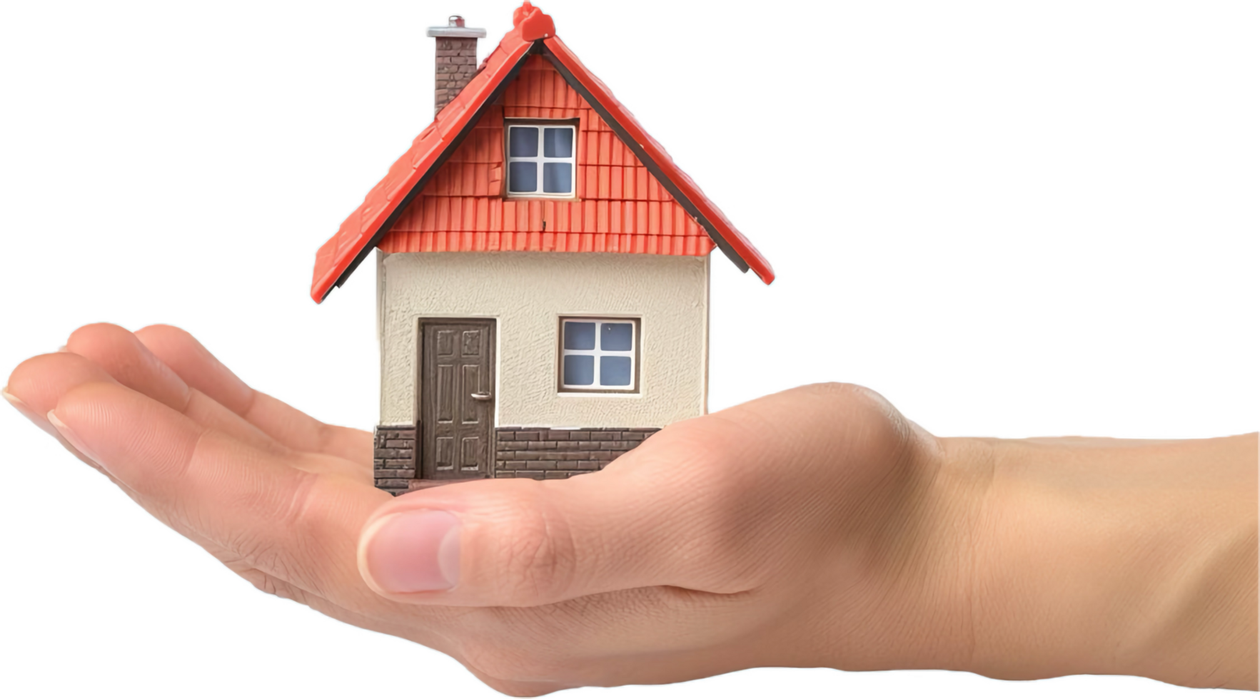 Hand Holding Small Model House. png