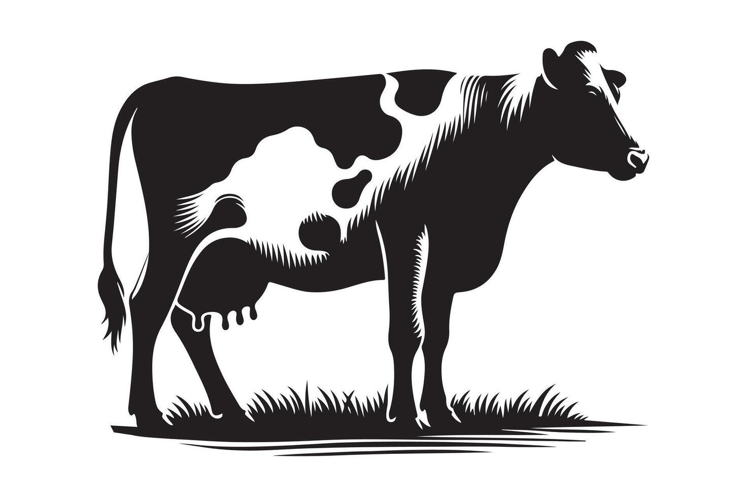 Cow silhouette Art illustration EPS vector