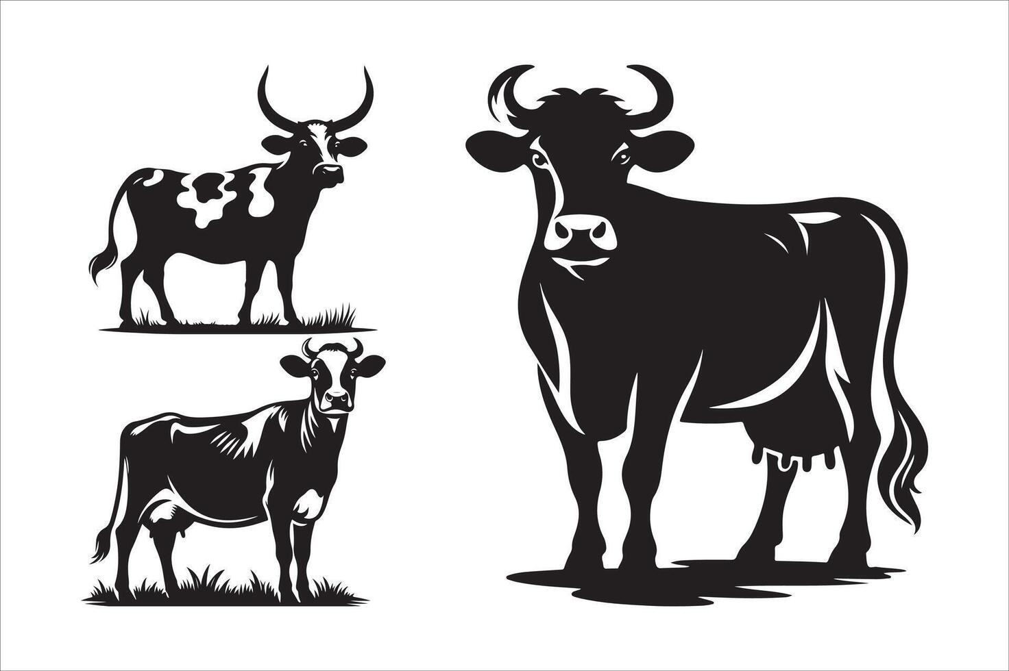 Cow silhouette Art illustration EPS vector