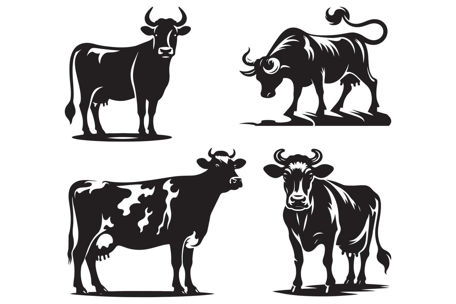 Cow silhouette Art illustration EPS vector