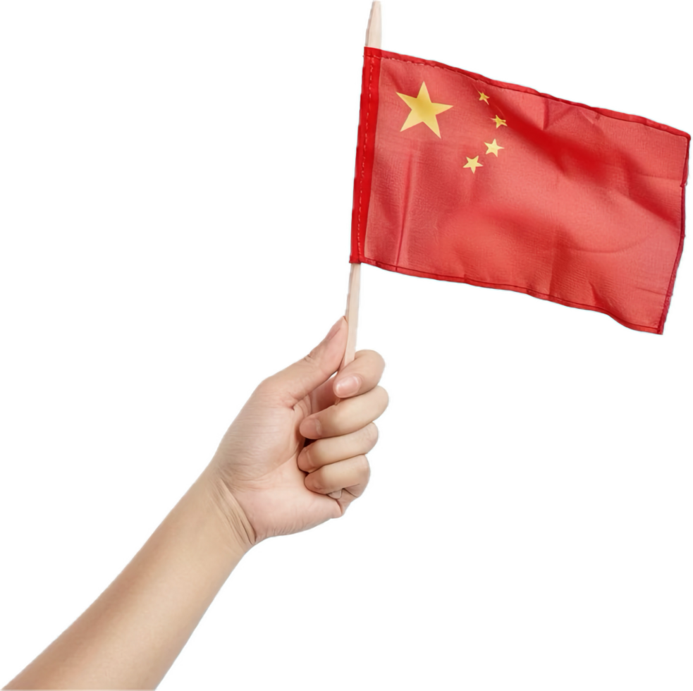 Hand Holding Small Chinese Flag. png