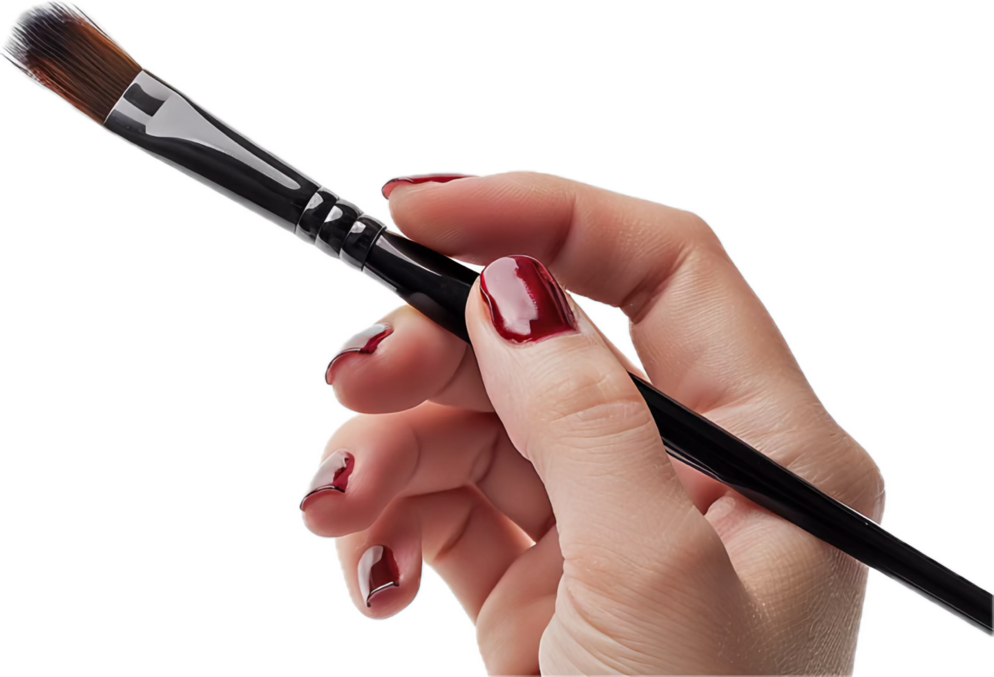 Hand Holding Professional Makeup Brush. png
