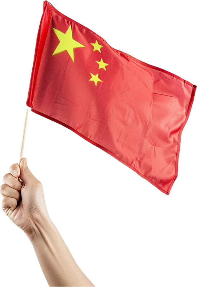 Hand Holding Small Chinese Flag. png