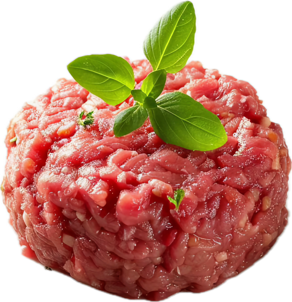 crudo terra Manzo polpetta avvicinamento. png
