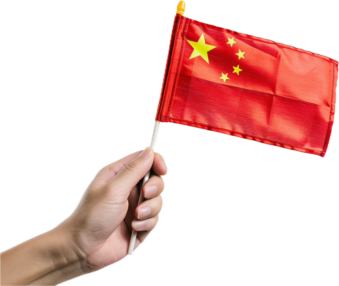 Hand Holding Small Chinese Flag. png