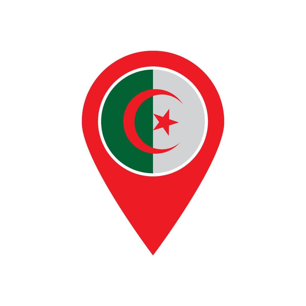 Algeria location pin icon vector