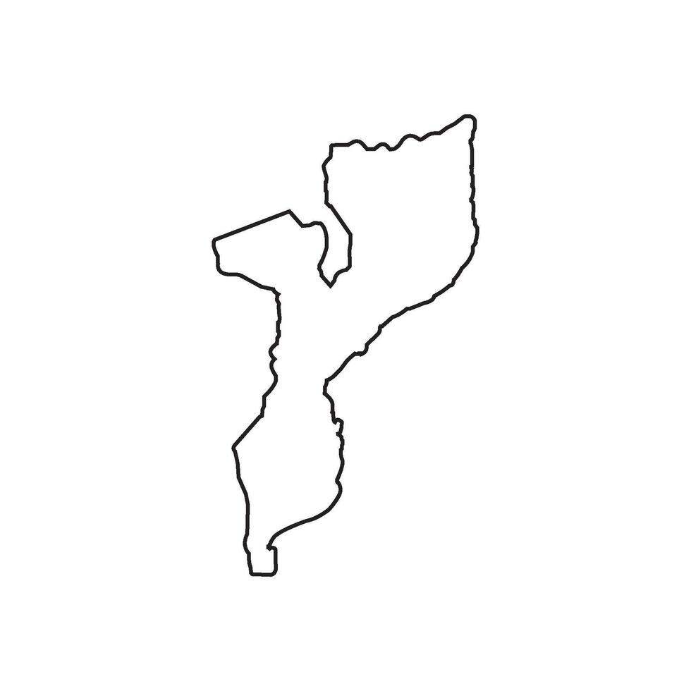 Mozambique map icon vector