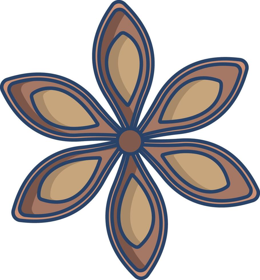 Star Anise linear color illustration vector