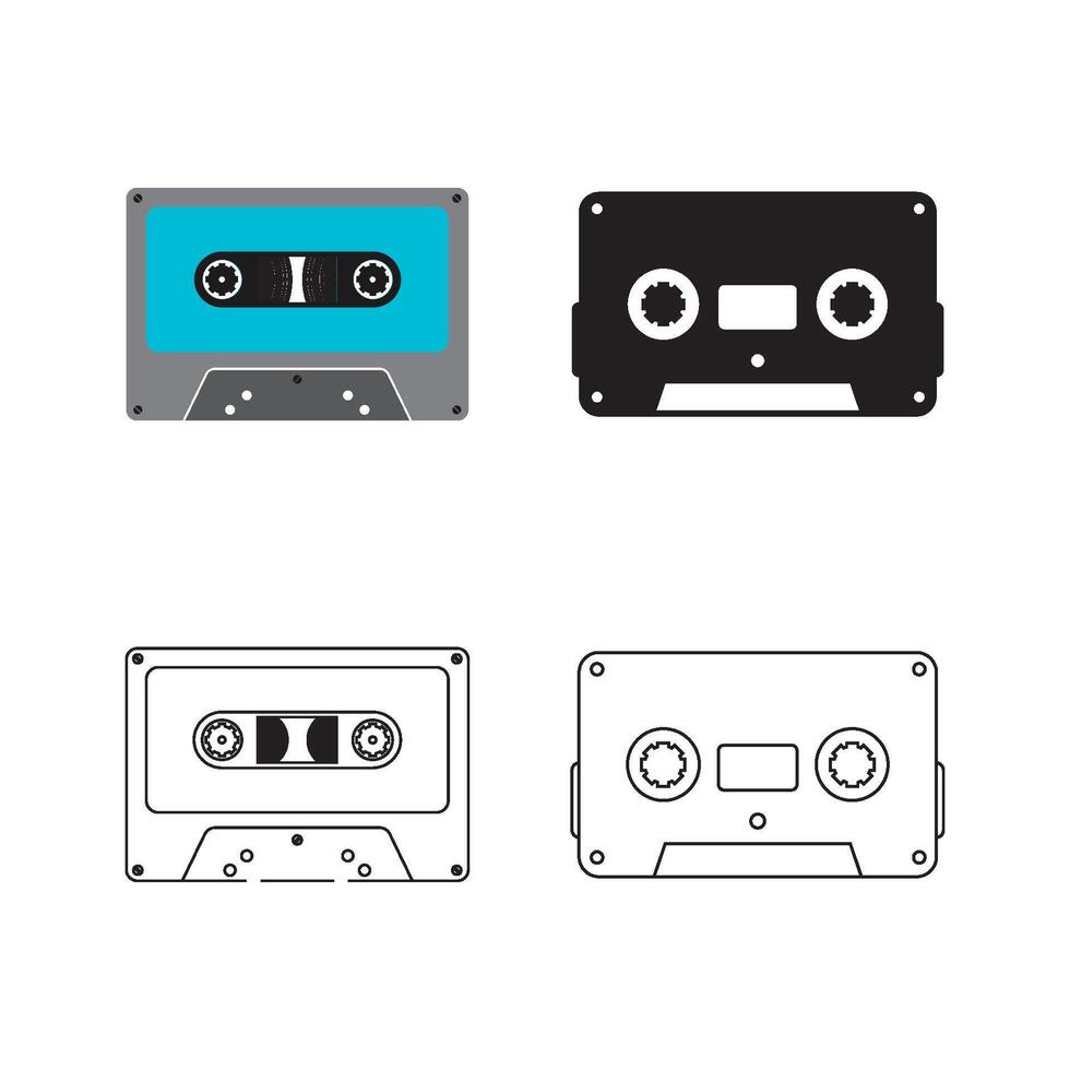 Cassette logo design vector