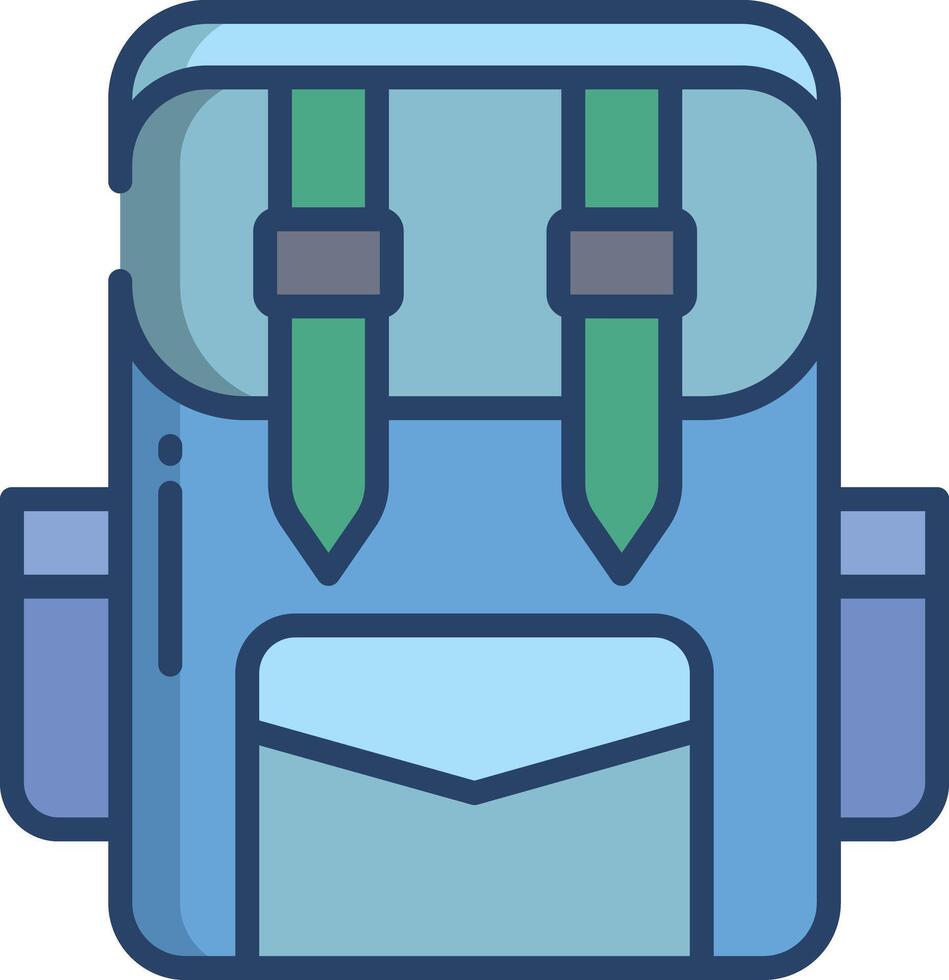 back pack linear color illustration vector