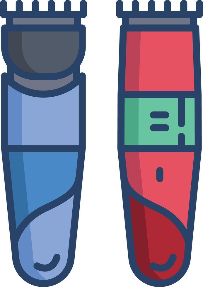 Trimmer linear color illustrations vector