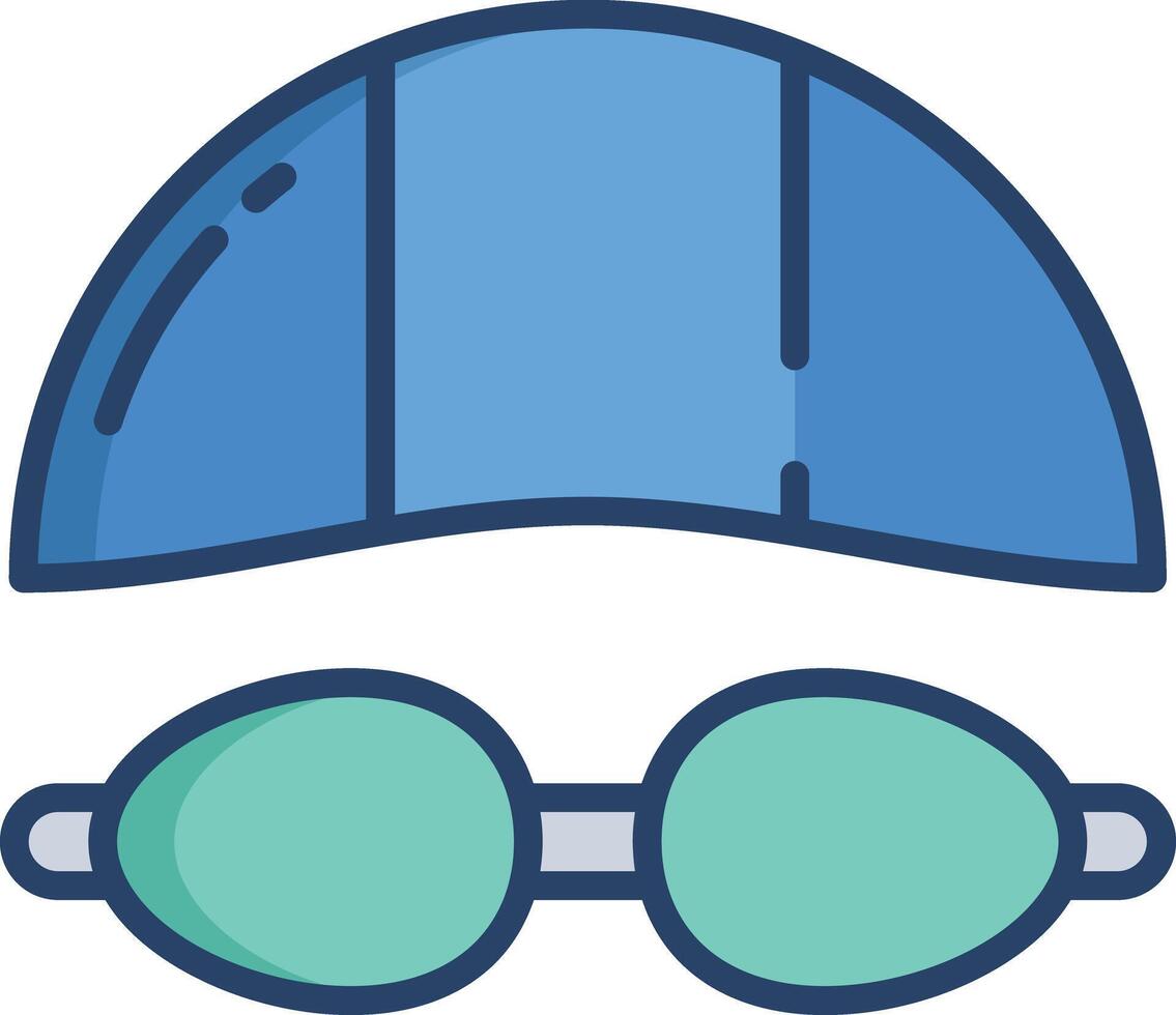 Swim Cap linear color illustration vector