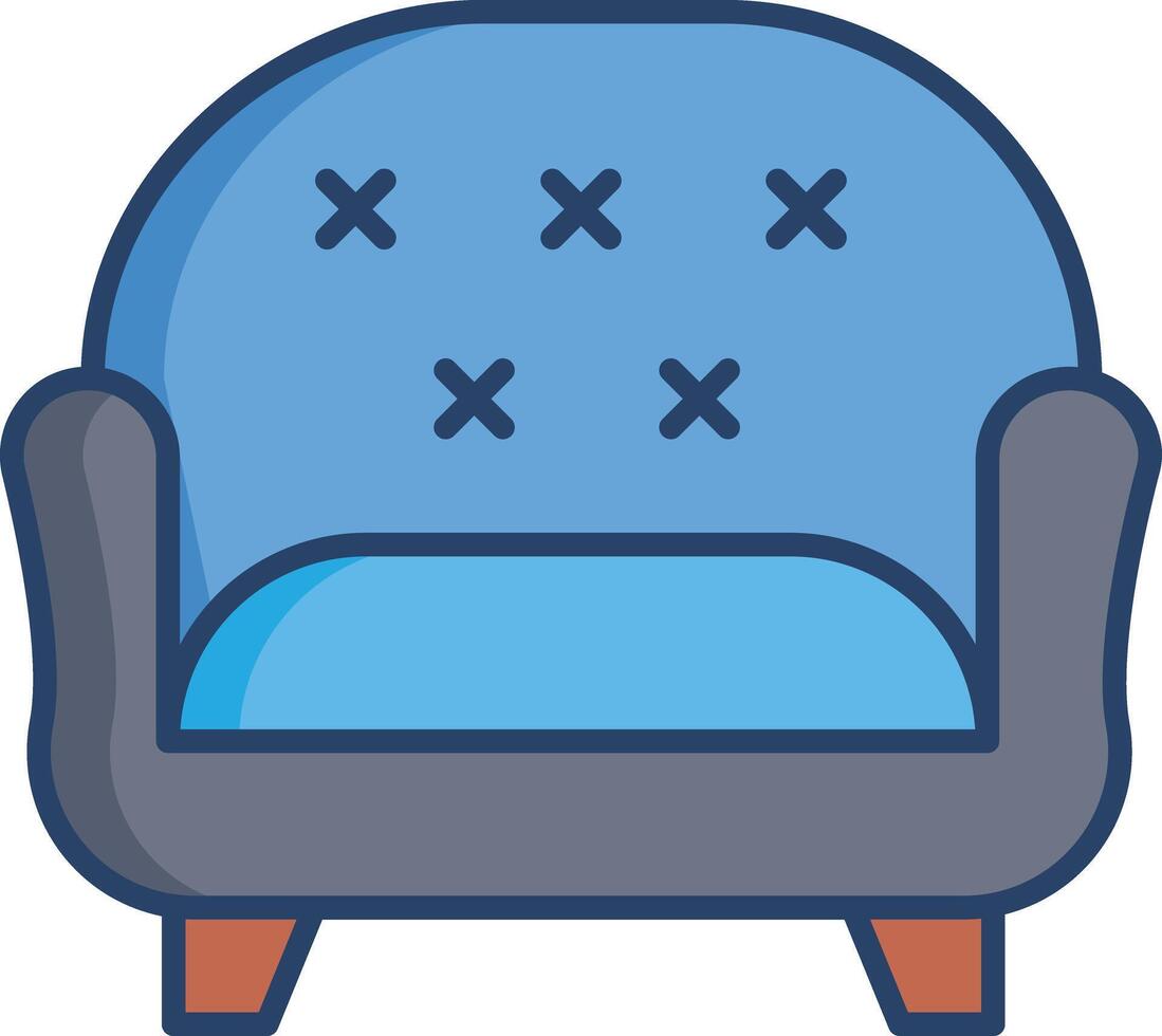 Sofa linear color illustration vector