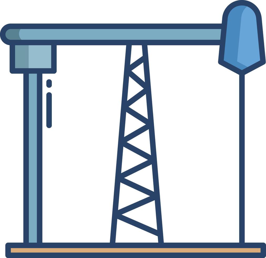 Oil Pump linear color illustration vector