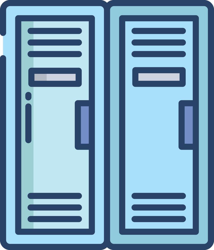 Lockers linear color illustration vector