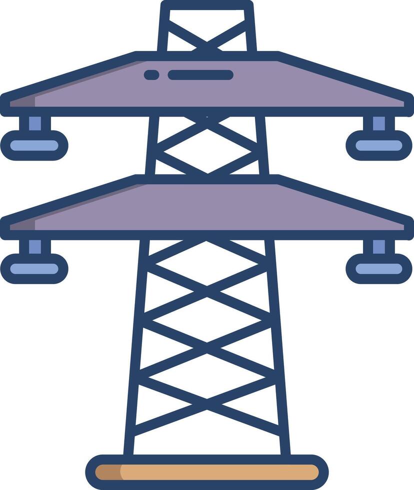 Power Line linear color illustration vector