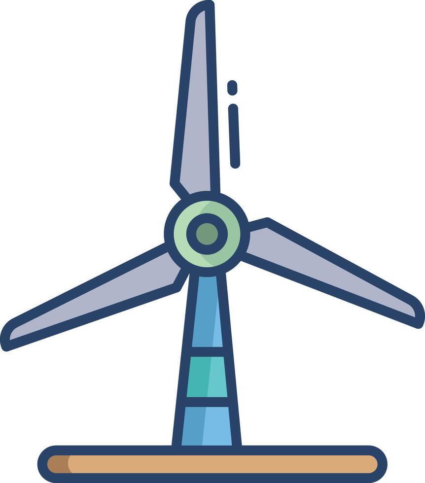 Wind Energy linear color illustration vector