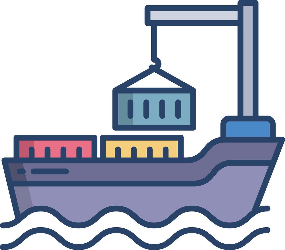Ship linear color illustration vector