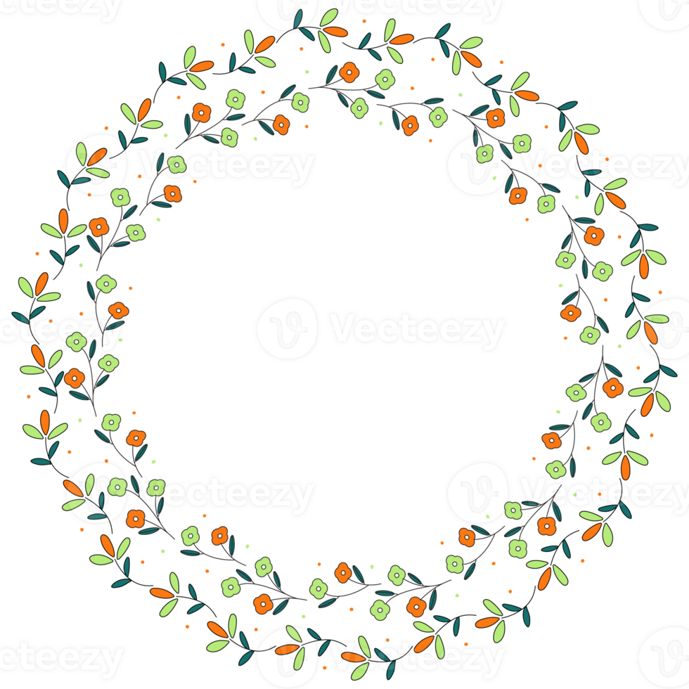 seamless pattern of tiny flowers and foliage on crown frame background png