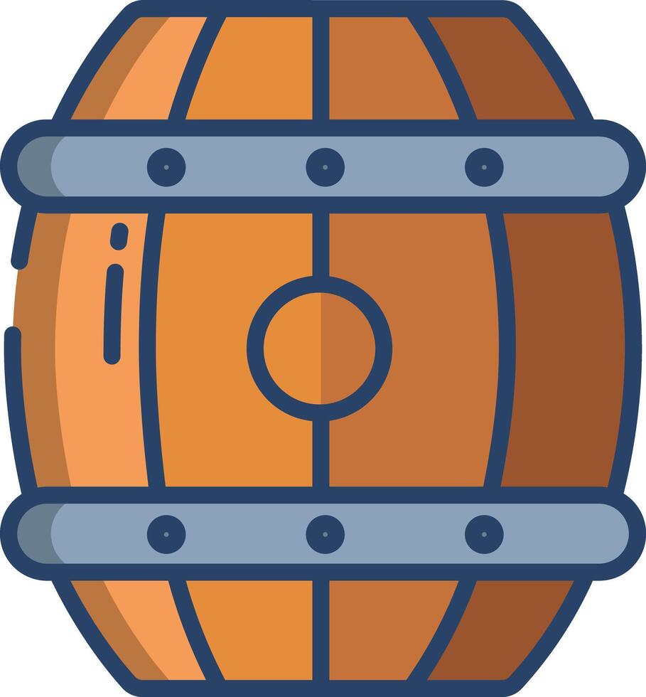 barrel linear color illustration vector