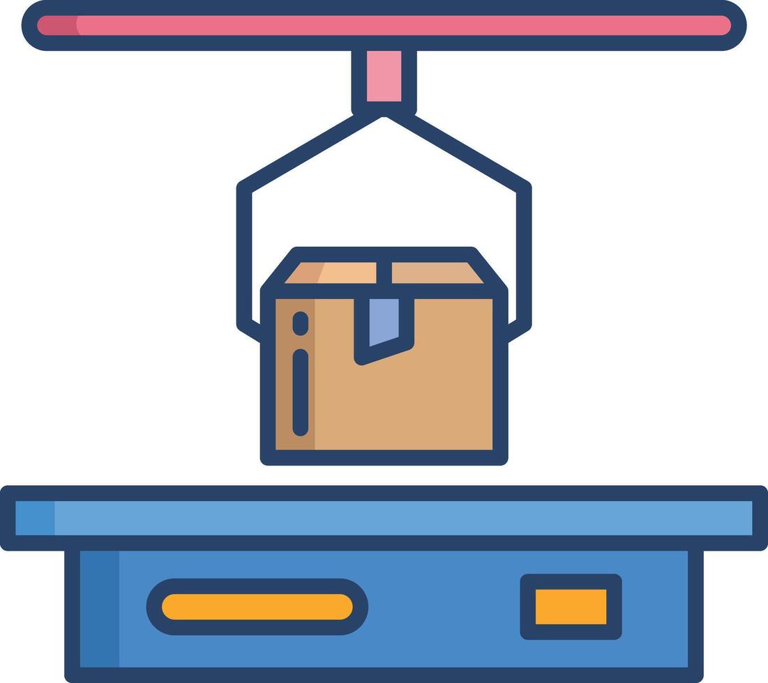 Conveyor linear color illustration vector