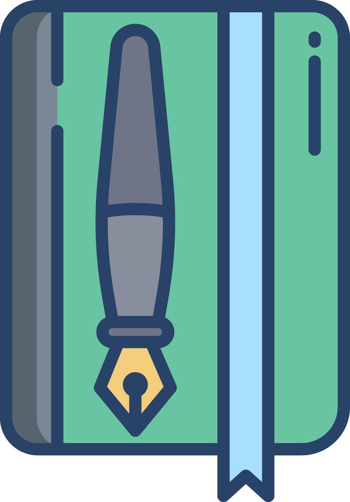 Diary linear color illustration vector