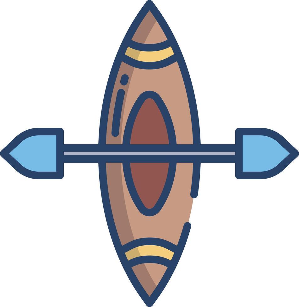Kayak linear color illustration vector