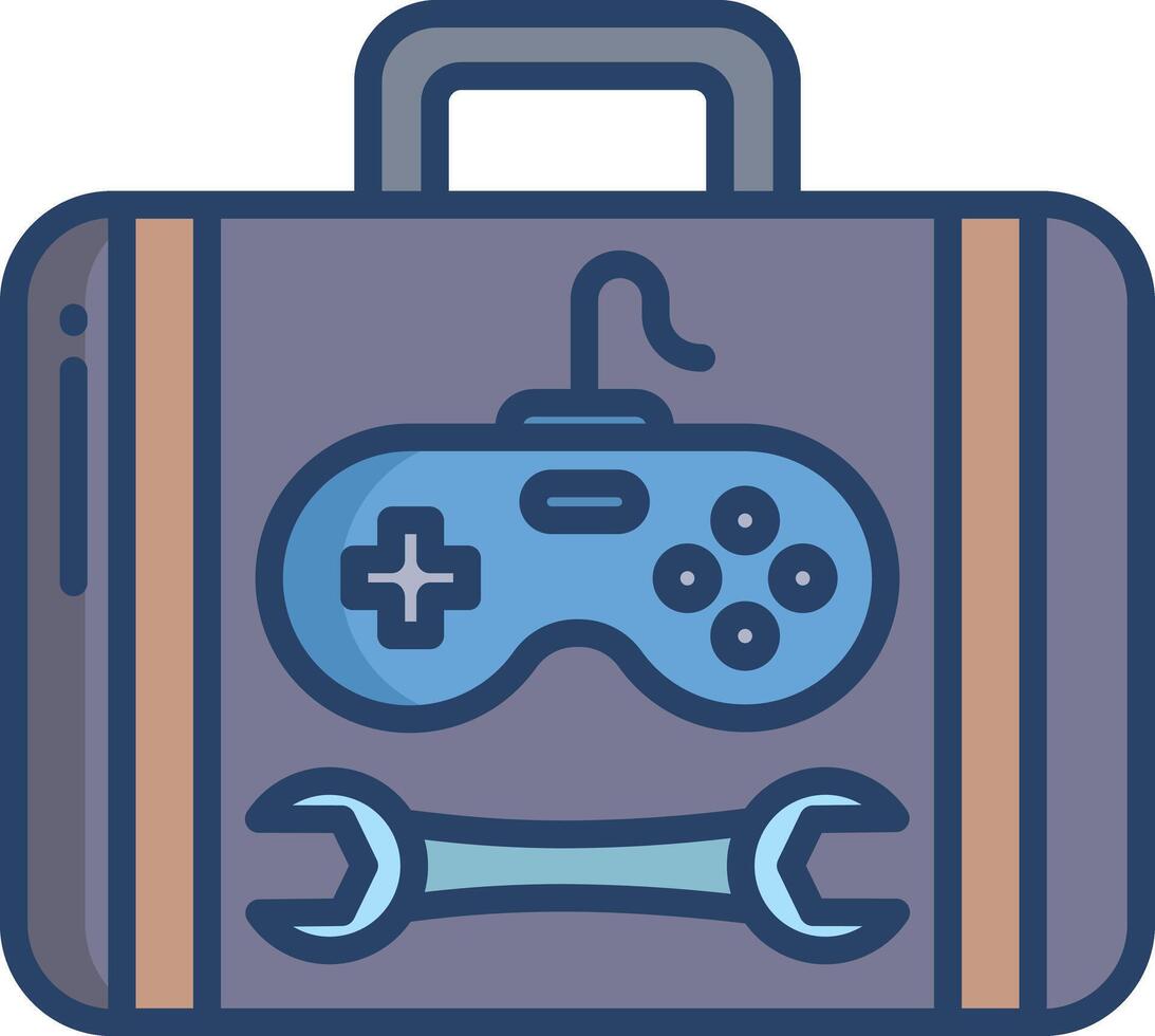 Briefcase linear color illustration vector