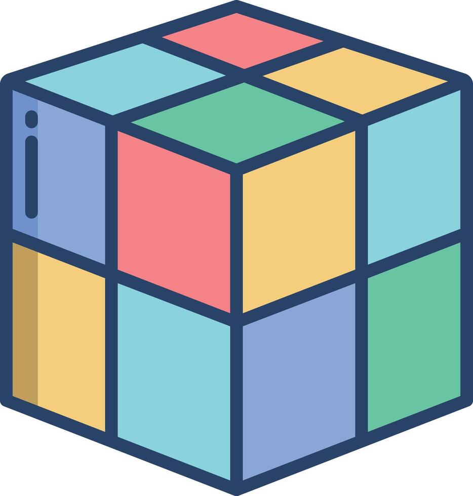 Box linear color illustration vector