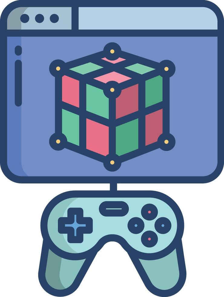 Web game linear color illustration vector
