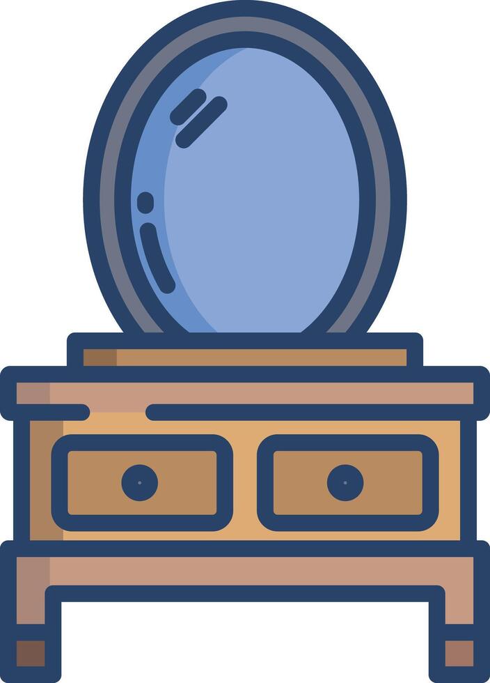 Mirror stand linear color illustration vector