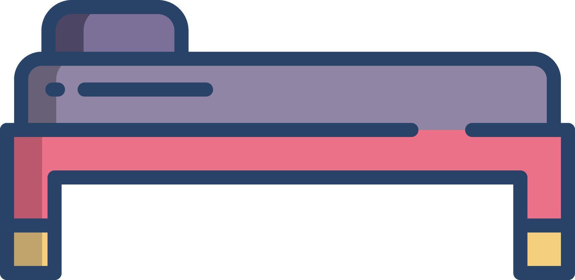 Bed linear color illustration vector