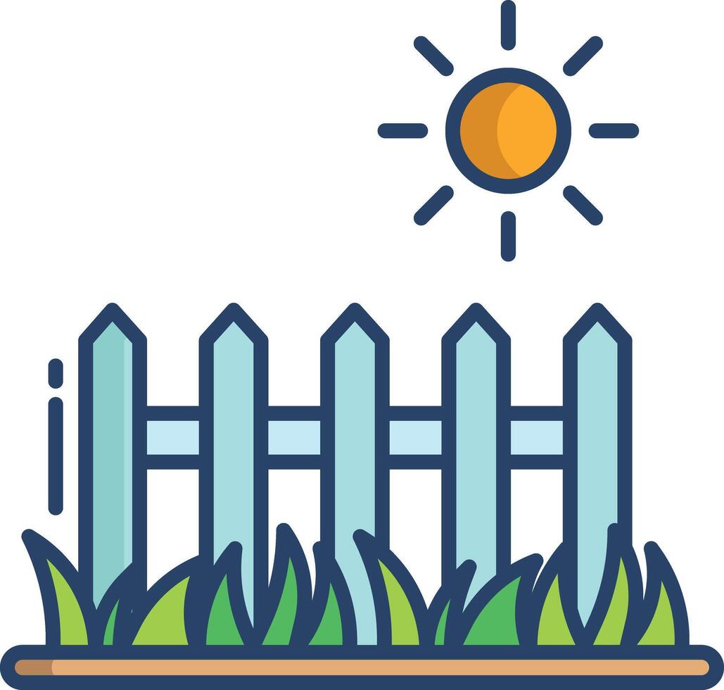 Sunlight linear color illustration vector