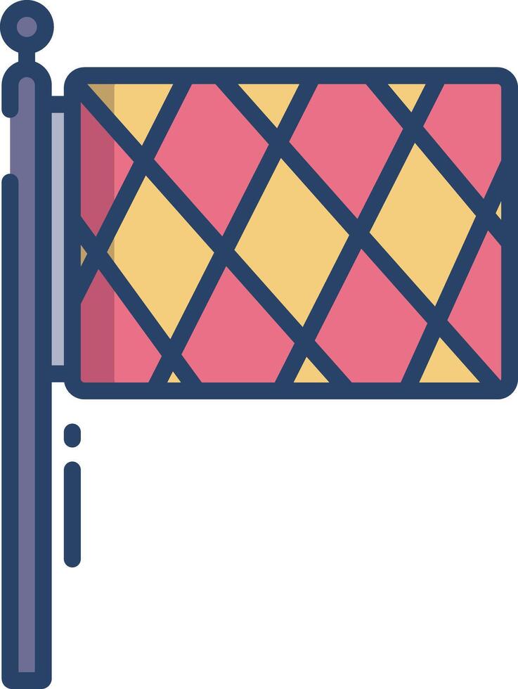 Bavarian fest flag linear color illustration vector