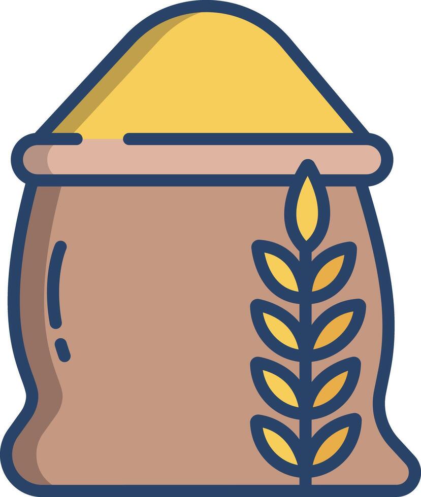 wheat bag linear color illustration vector