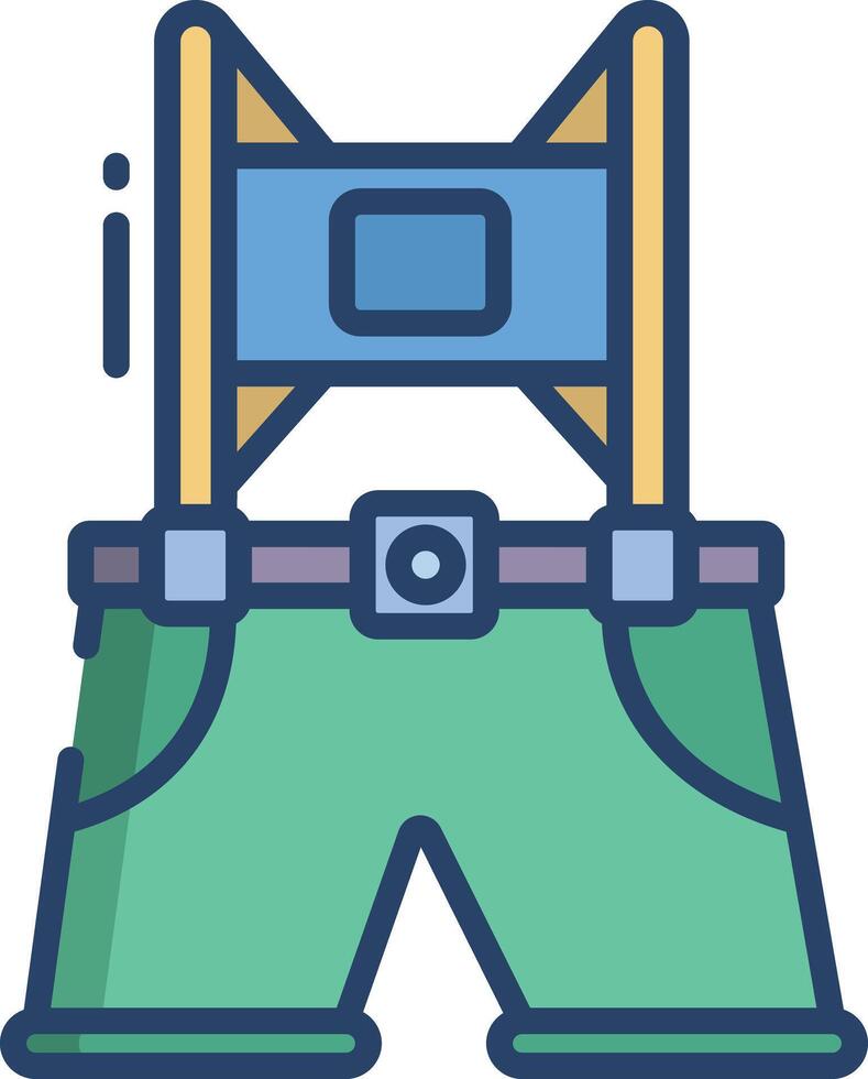 lederhosen linear color illustration vector