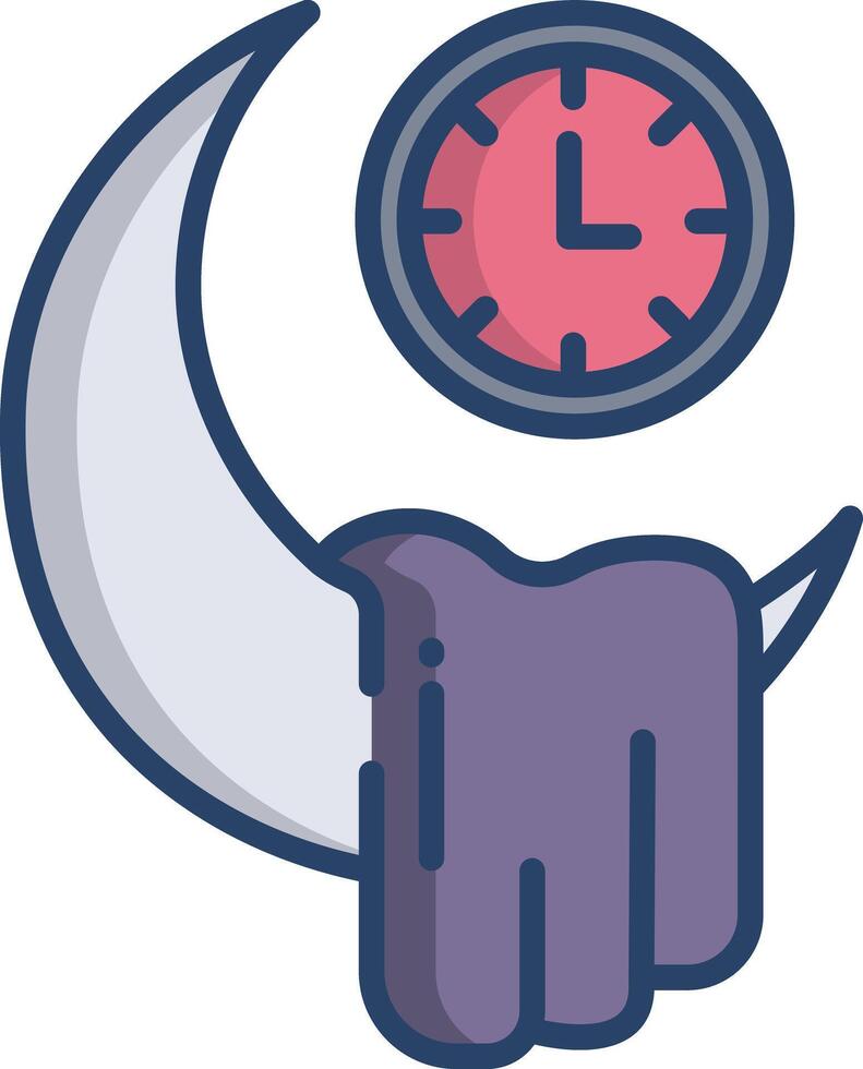 Good Night linear color illustration vector