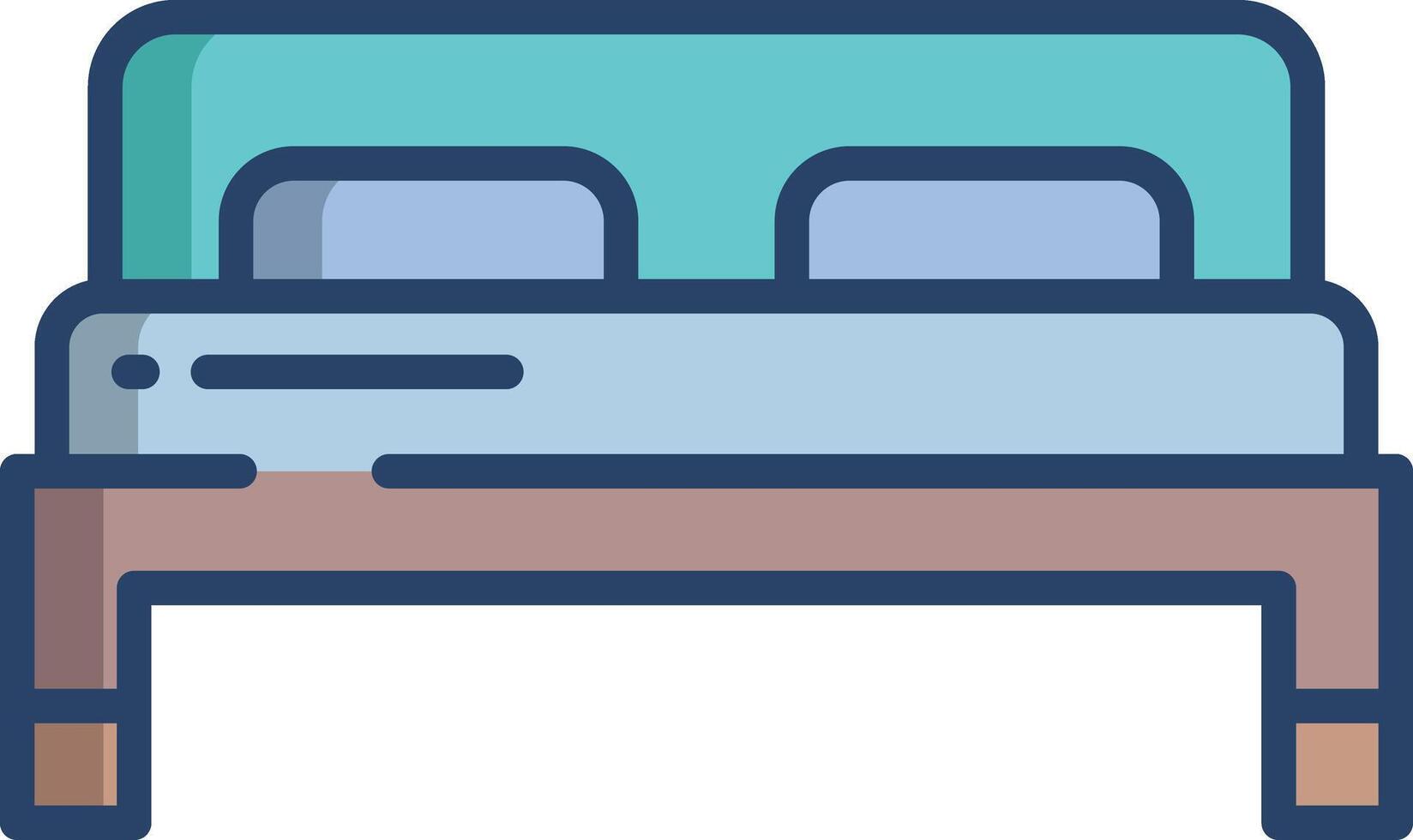 Bed linear color illustration vector