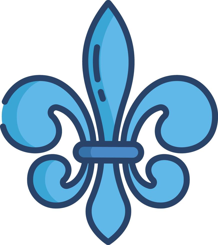 Fleur De Lis linear color illustration vector