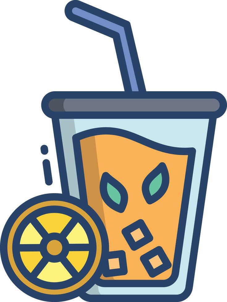 Orange juice linear color illustration vector