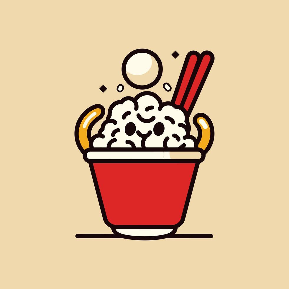 Unique Japanese Ramen Noodle mascot logo design vector