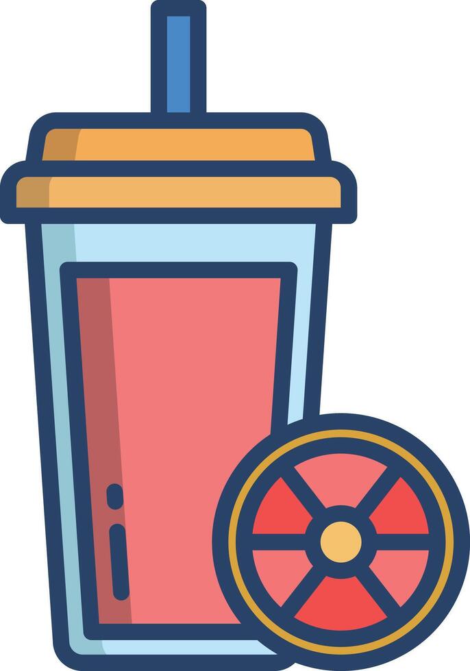 Grapefruit Juice linear color illustration vector